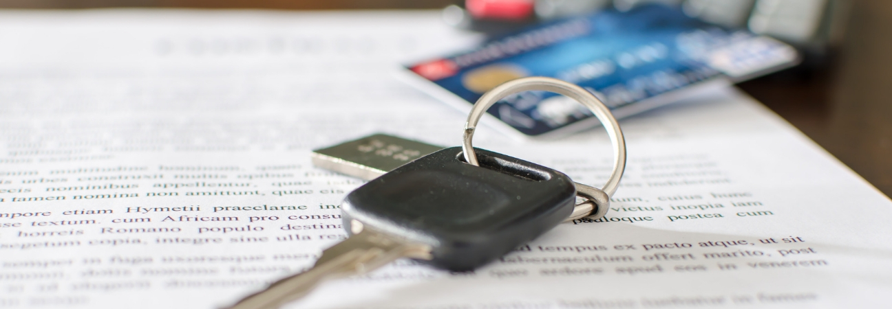 Car key laying on paper
