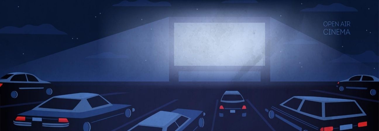 image of drive-in theater for article about summer car activities
