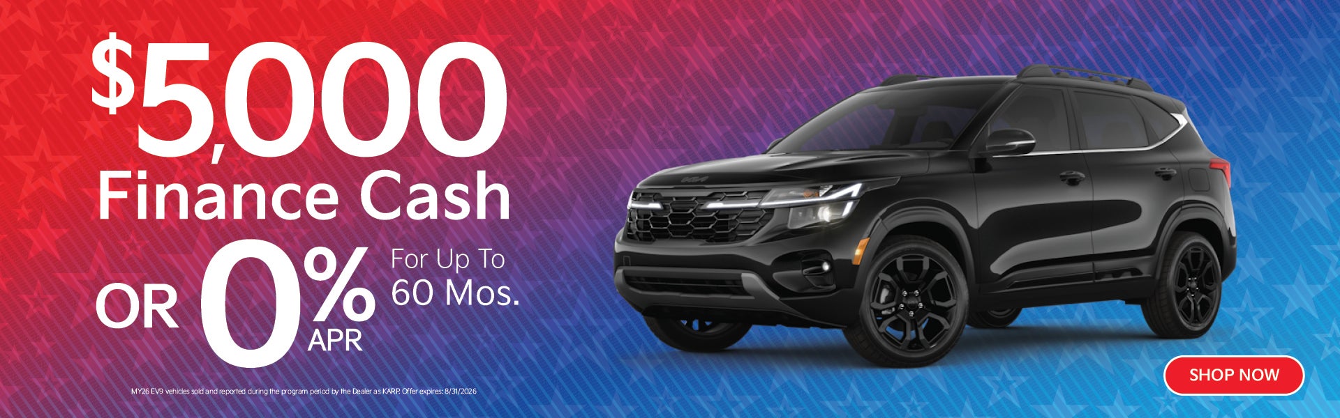 $5,000 Finance Cash Plus 0 Percent APR for 60 Months Special